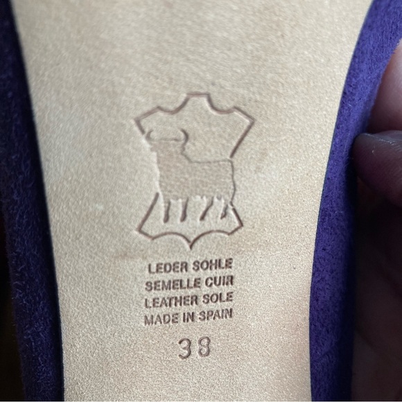 LK BENNETT Sz 38 Velvet Suede Bow At Front Rounded Toe Pumps Heels - Picture 7 of 10